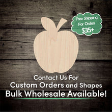 Load image into Gallery viewer, Apple Unfinished Wood Cutout Shapes - Laser Cut DIY Craft
