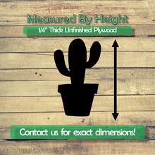 Load image into Gallery viewer, Cactus Unfinished Wood Cutout Shapes - Laser Cut DIY Craft