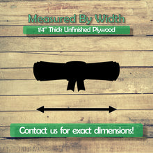 Load image into Gallery viewer, Diploma Unfinished Wood Cutout Shapes - Laser Cut DIY Craft