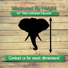 Load image into Gallery viewer, Elephant Head Unfinished Wood Cutout Shapes - Laser Cut DIY Craft