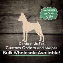 Load image into Gallery viewer, Miniature Pinscher Unfinished Wood Cutout Shapes - Laser Cut DIY Craft
