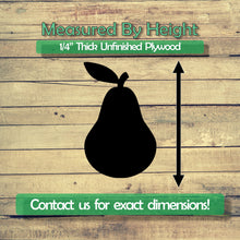 Load image into Gallery viewer, Pear Unfinished Wood Cutout Shapes - Laser Cut DIY Craft
