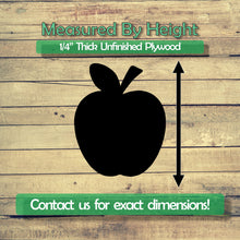 Load image into Gallery viewer, Apple Unfinished Wood Cutout Shapes - Laser Cut DIY Craft