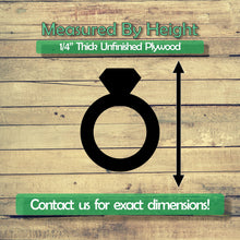 Load image into Gallery viewer, Wedding Ring Unfinished Wood Cutout Shapes - Laser Cut DIY Craft