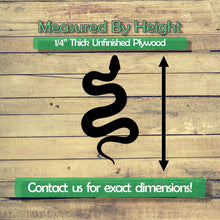 Load image into Gallery viewer, Snake Unfinished Wood Cutout Shapes - Laser Cut DIY Craft