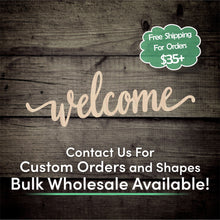 Load image into Gallery viewer, Welcome Word Unfinished Wood Cutout Shapes - Laser Cut DIY Craft