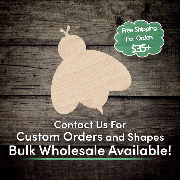 Bee Unfinished Wood Cutout Shapes - Laser Cut DIY Craft