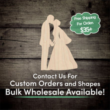 Load image into Gallery viewer, Bride Groom Wedding Unfinished Wood Cutout Shapes - Laser Cut DIY Craft