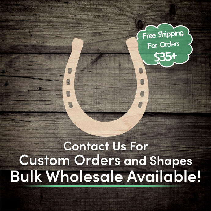 Horseshoe Unfinished Wood Cutout Shapes- Laser Cut DIY Craft