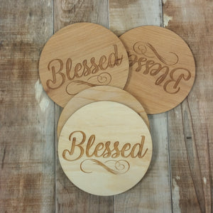 Blessed- Laser Engraved Coaster 4 Set