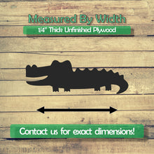 Load image into Gallery viewer, Cute Alligator Unfinished Wood Cutout Shapes - Laser Cut DIY Craft