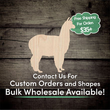 Load image into Gallery viewer, Alpaca Unfinished Wood Cutout Shapes - Laser Cut DIY Craft