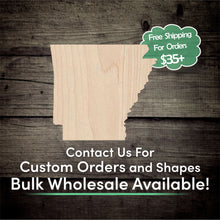 Load image into Gallery viewer, Arkansas Unfinished Wood Cutout Shapes - Laser Cut DIY Craft