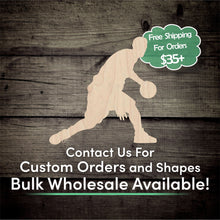 Load image into Gallery viewer, Basketball Player Unfinished Wood Cutout Shapes - Laser Cut DIY Craft