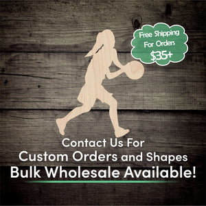Basketball Player Unfinished Wood Cutout Shapes - Laser Cut DIY Craft