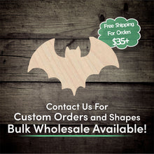 Load image into Gallery viewer, Bat Unfinished Wood Cutout Shapes - Laser Cut DIY Craft