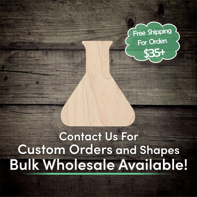 Beaker Unfinished Wood Cutout Shapes - Laser Cut DIY Craft