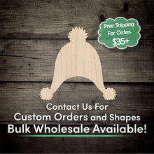 Load image into Gallery viewer, Beanie Unfinished Wood Cutout Shapes - Laser Cut DIY Craft