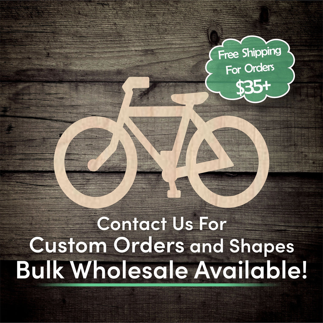Bicycle Unfinished Wood Cutout Shapes - Laser Cut DIY Craft