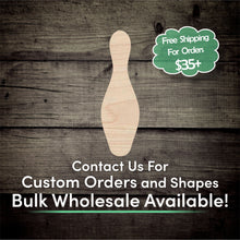Load image into Gallery viewer, Bowling Pin Unfinished Wood Cutout Shapes - Laser Cut DIY Craft