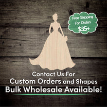 Load image into Gallery viewer, Bride Wedding Unfinished Wood Cutout Shapes - Laser Cut DIY Craft