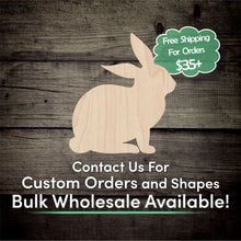 Load image into Gallery viewer, Bunny Unfinished Wood Cutout Shapes - Laser Cut DIY Craft