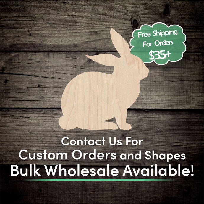 Bunny Unfinished Wood Cutout Shapes - Laser Cut DIY Craft