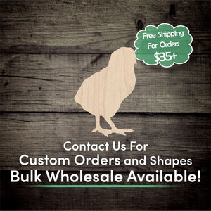 Chick Unfinished Wood Cutout Shapes - Laser Cut DIY Craft