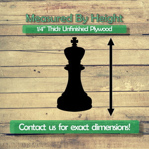 King Chess Piece  Unfinished Wood Cutout Shapes - Laser Cut DIY Craft