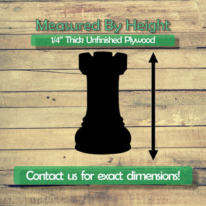 Rook Chess Piece  Unfinished Wood Cutout Shapes - Laser Cut DIY Craft