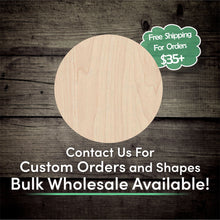 Load image into Gallery viewer, Circle Unfinished Wood Cutout Shapes - Laser Cut DIY Craft