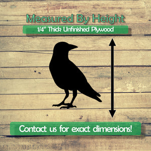 Crow Unfinished Wood Cutout Shapes - Laser Cut DIY Craft