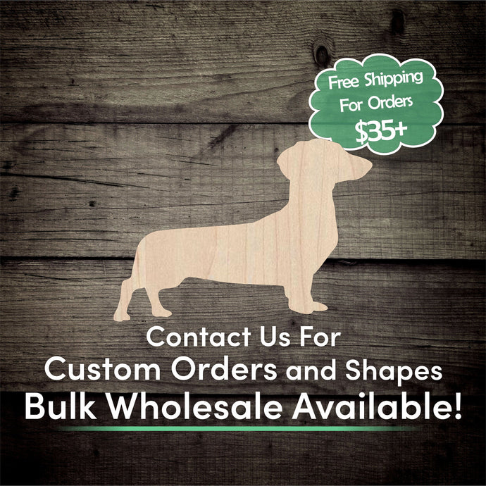 Dachshund Unfinished Wood Cutout Shapes - Laser Cut DIY Craft