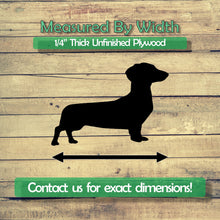 Load image into Gallery viewer, Dachshund Unfinished Wood Cutout Shapes - Laser Cut DIY Craft