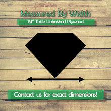 Load image into Gallery viewer, Diamond Unfinished Wood Cutout Shapes - Laser Cut DIY Craft