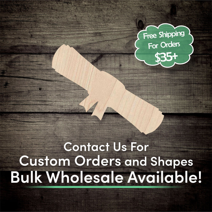 Diploma Unfinished Wood Cutout Shapes - Laser Cut DIY Craft