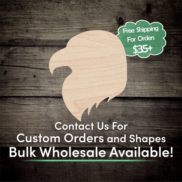 Eagle Head Unfinished Wood Cutout Shapes - Laser Cut DIY Craft