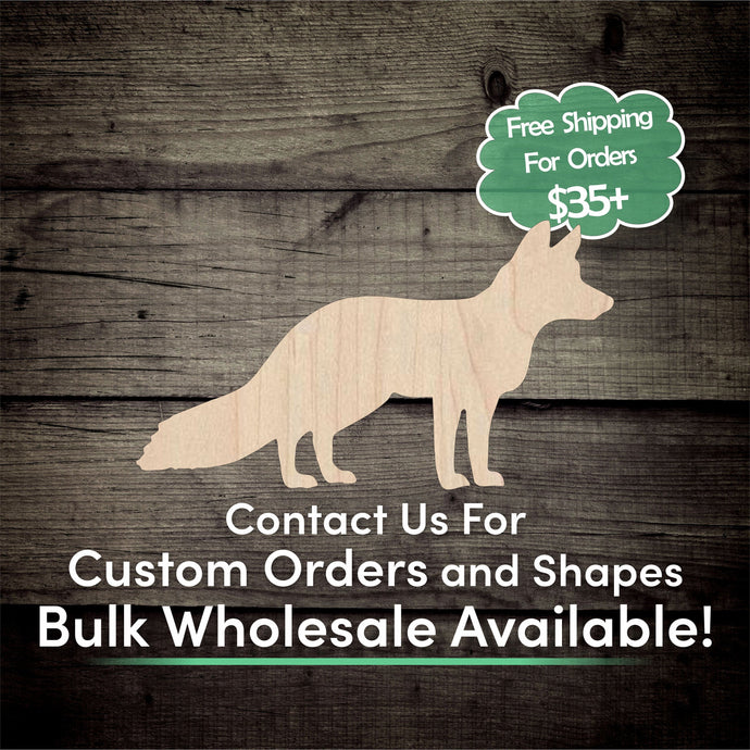 Fox Unfinished Wood Cutout Shapes - Laser Cut DIY Craft