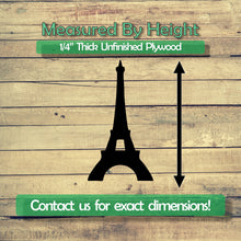 Load image into Gallery viewer, Eiffel Tower Unfinished Wood Cutout Shapes - Laser Cut DIY Craft
