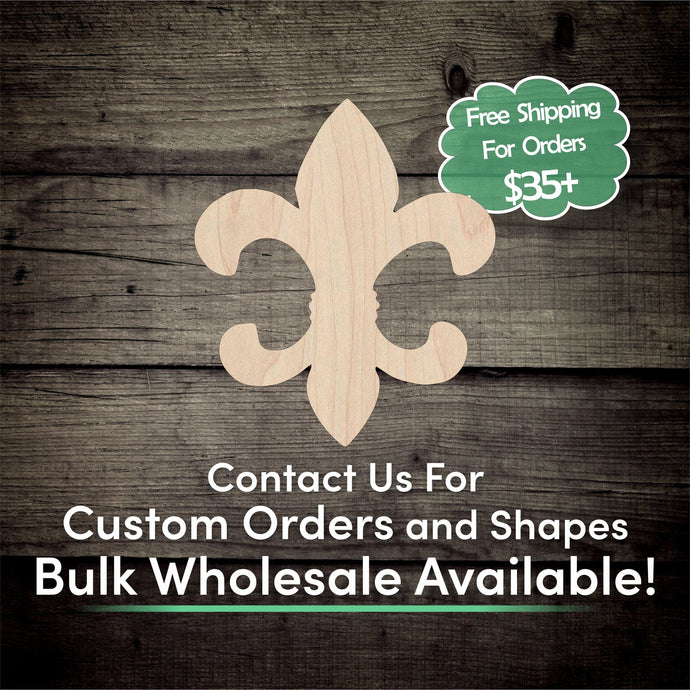Fleur De Lis Unfinished Wood Cutout Shapes- Laser Cut DIY Craft