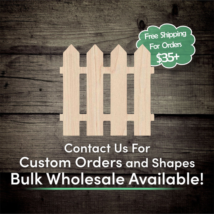 Fence Unfinished Wood Cutout Shapes - Laser Cut DIY Craft
