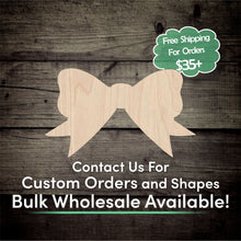 Load image into Gallery viewer, Hair Bow Unfinished Wood Cutout Shapes - Laser Cut DIY Craft