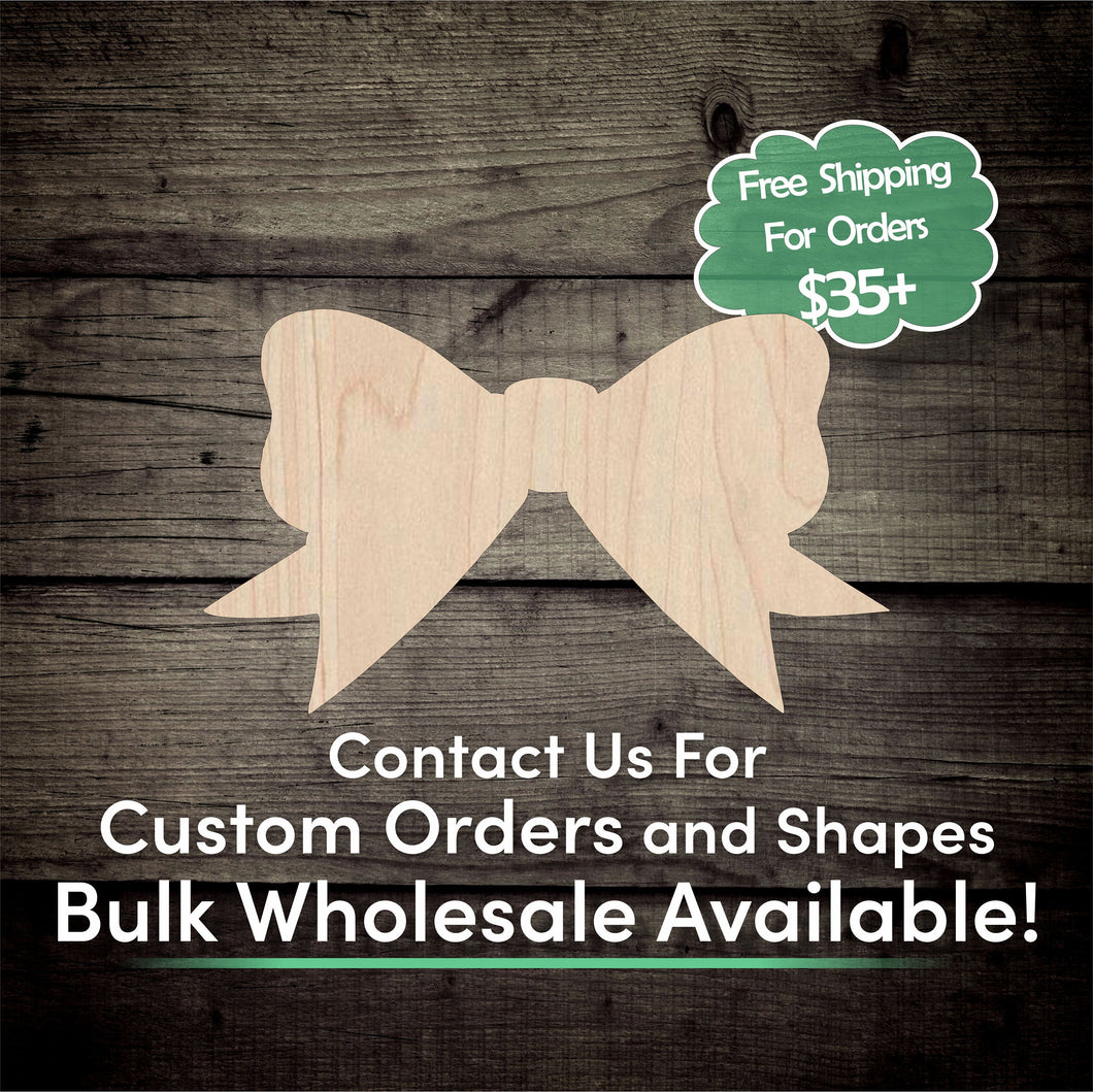 Hair Bow Unfinished Wood Cutout Shapes - Laser Cut DIY Craft
