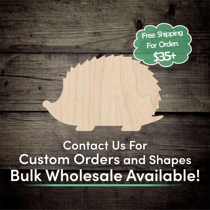 Hedgehog Unfinished Wood Cutout Shapes - Laser Cut DIY Craft