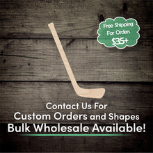 Load image into Gallery viewer, Hockey Stick Unfinished Wood Cutout Shapes - Laser Cut DIY Craft