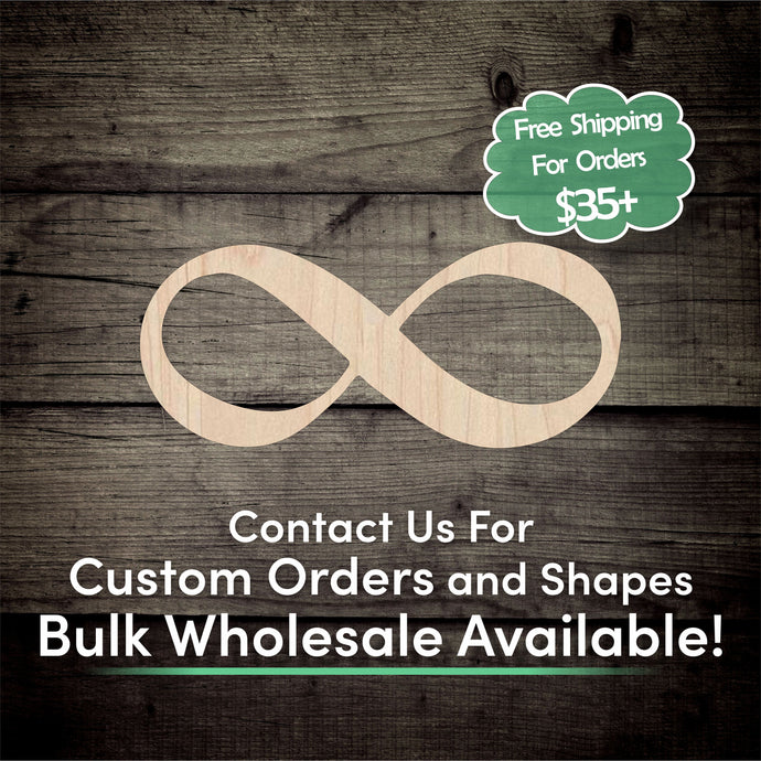 Infinity Symbol Unfinished Wood Cutout Shapes - Laser Cut DIY Craft