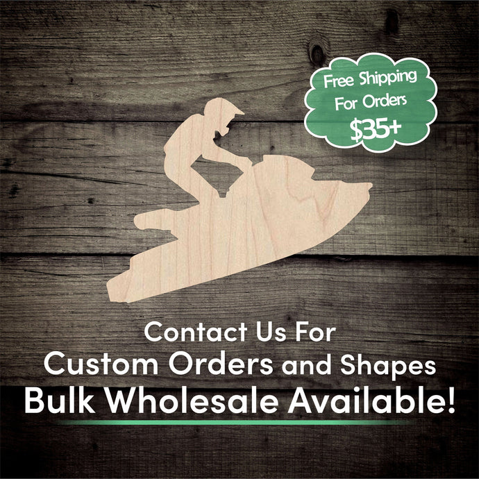 Jet Ski Unfinished Wood Cutout Shapes - Laser Cut DIY Craft