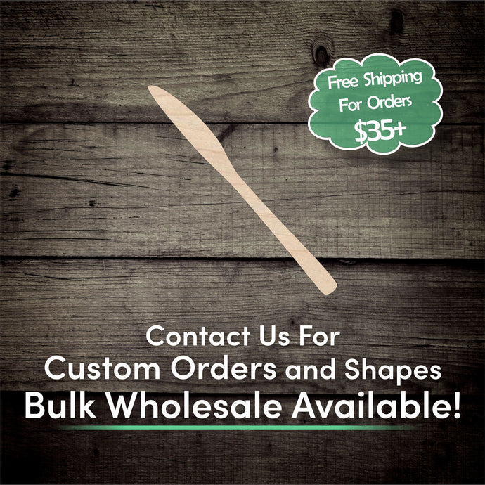 Knife Unfinished Wood Cutout Shapes - Laser Cut DIY Craft
