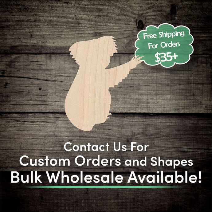 Koala Unfinished Wood Cutout Shapes - Laser Cut DIY Craft