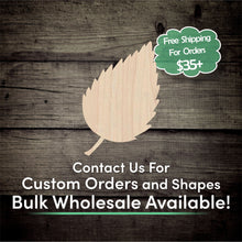 Load image into Gallery viewer, Leaf Unfinished Wood Cutout Shapes - Laser Cut DIY Craft